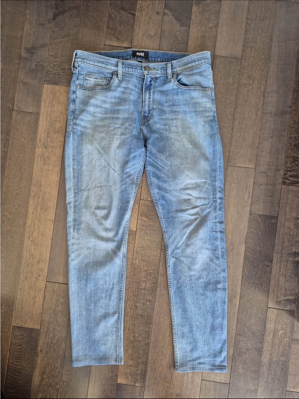 PAIGE Men's Light Wash Slim Straight Jeans
